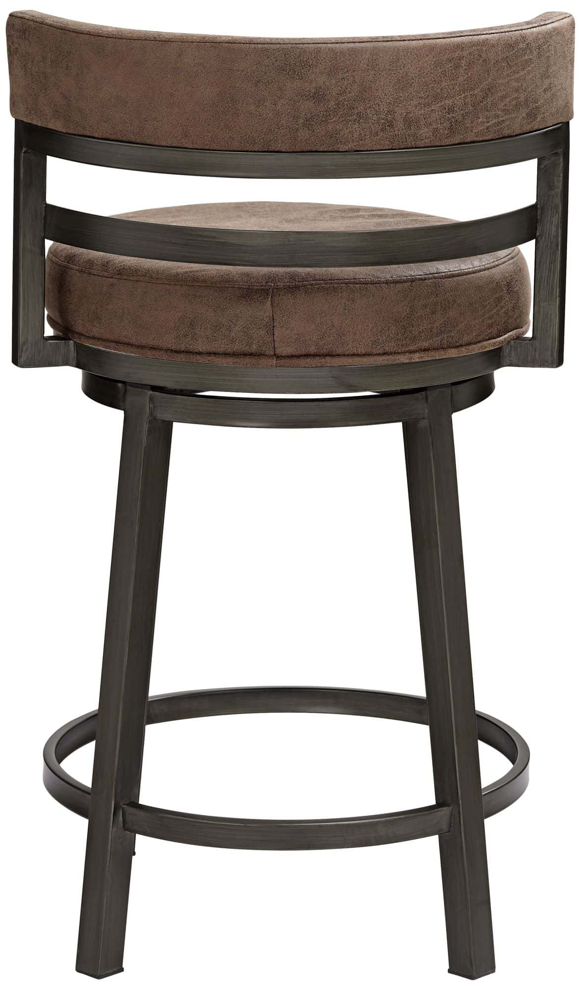 Armen Living Madrid 26 1/2" Bandero Tobacco Fabric Swivel Counter Stool