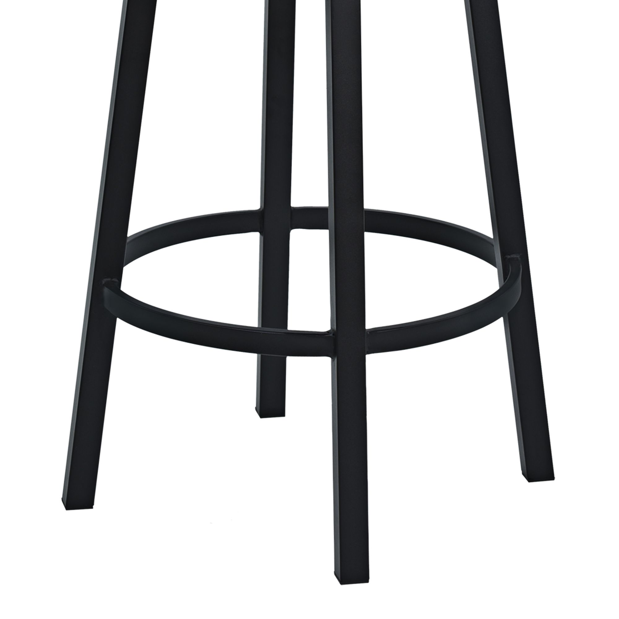 Armen Living Madrid 26 1/2" Ford Black Faux Leather Swivel Counter Stool