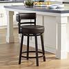 Armen Living Madrid 26 1/2" Ford Brown Faux Leather Swivel Counter Stool