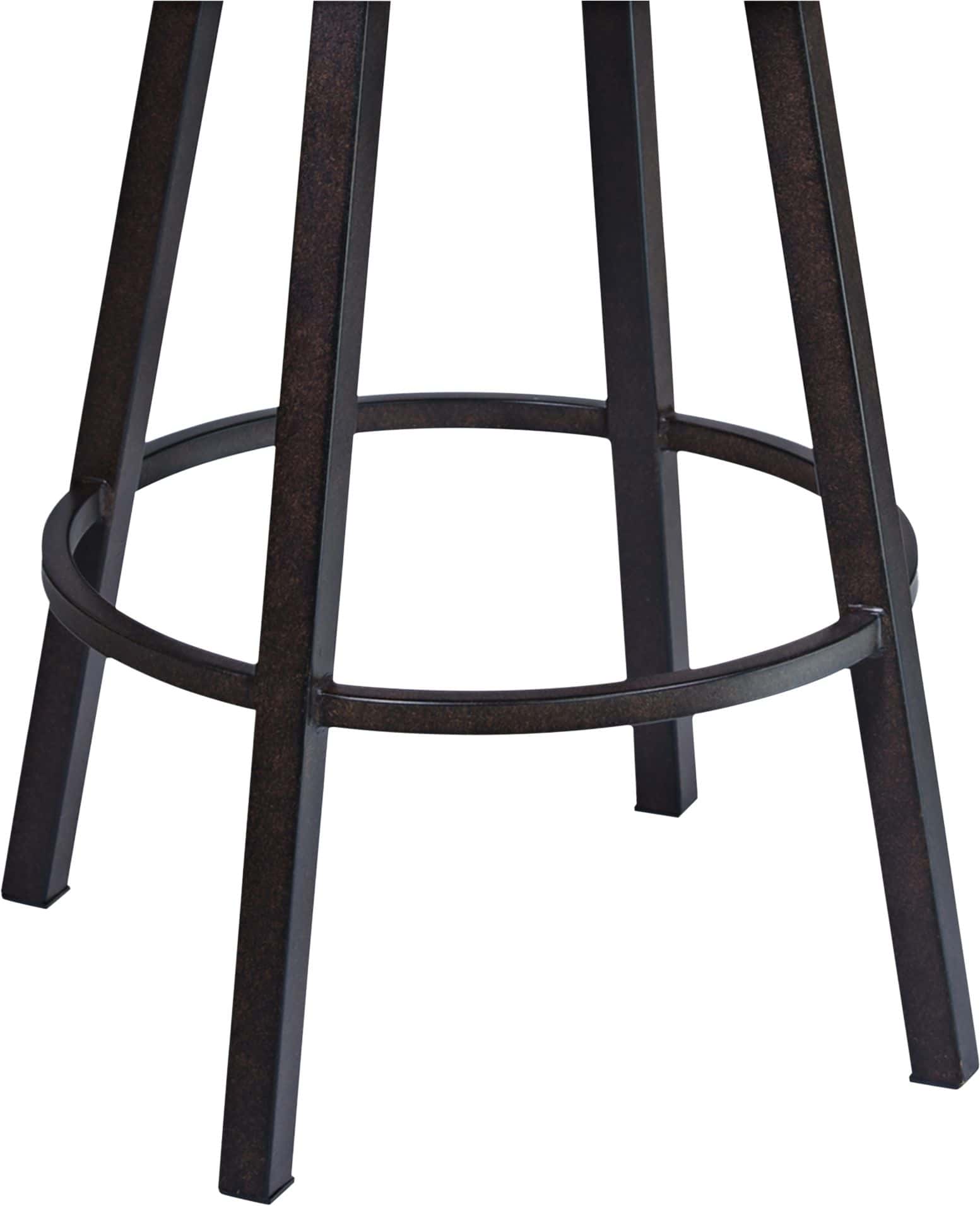 Armen Living Madrid 26 1/2" Ford Brown Faux Leather Swivel Counter Stool