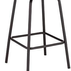 Elm Lane Maxwell Matte Black Metal and Leather Swivel Counter Stool