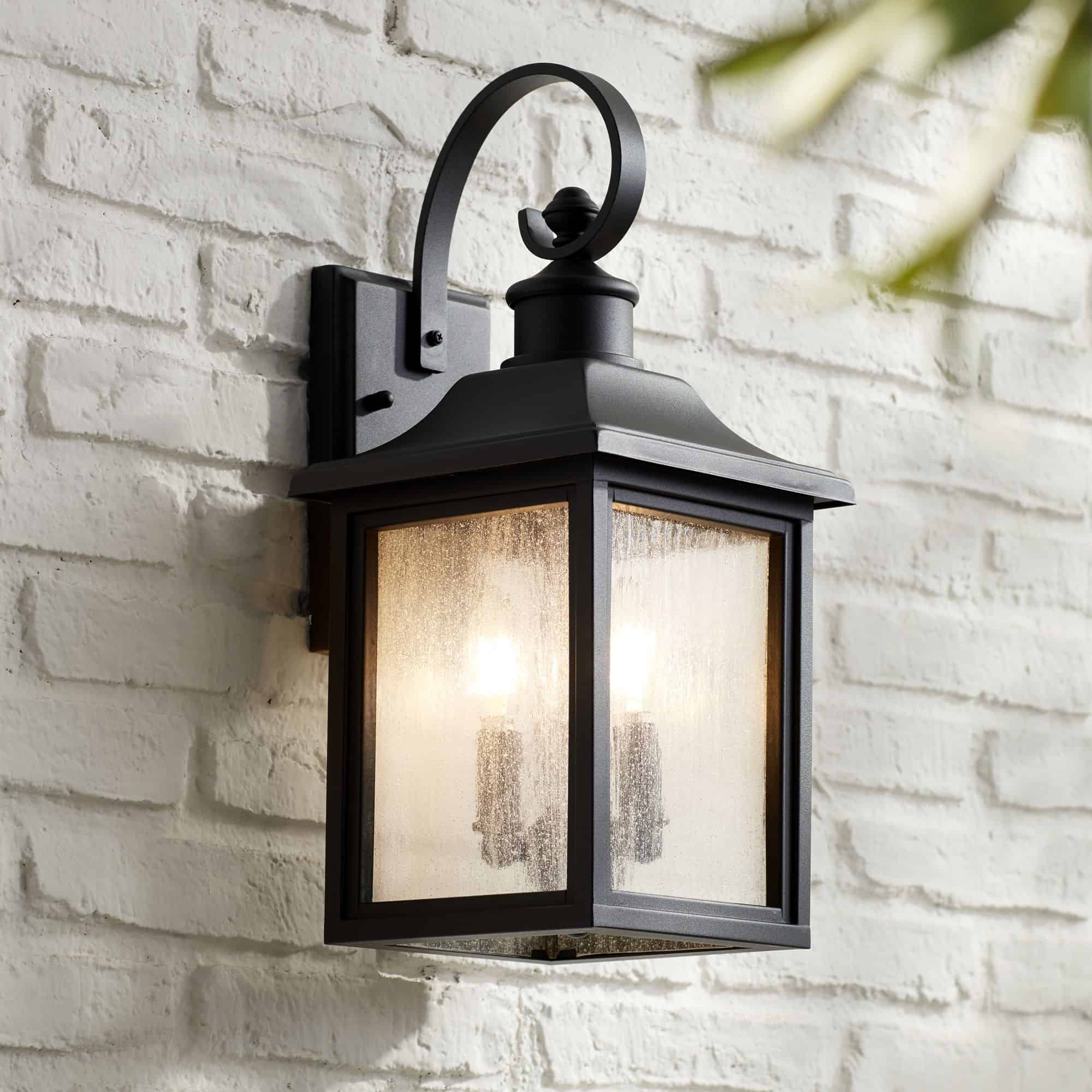 John Timberland Moray Bay 17 3/4" High Black 3-Light Outdoor Wall Light