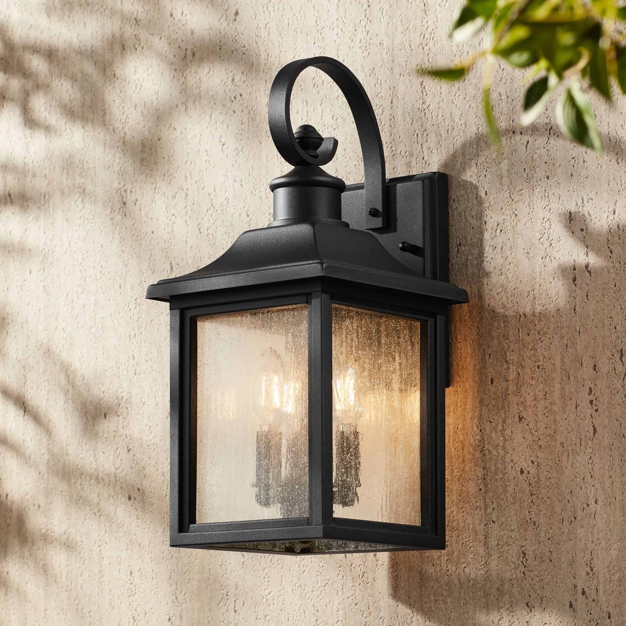 John Timberland Moray Bay 17 3/4" High Black 3-Light Outdoor Wall Light