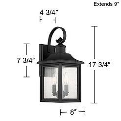 John Timberland Moray Bay 17 3/4" High Black 3-Light Outdoor Wall Light