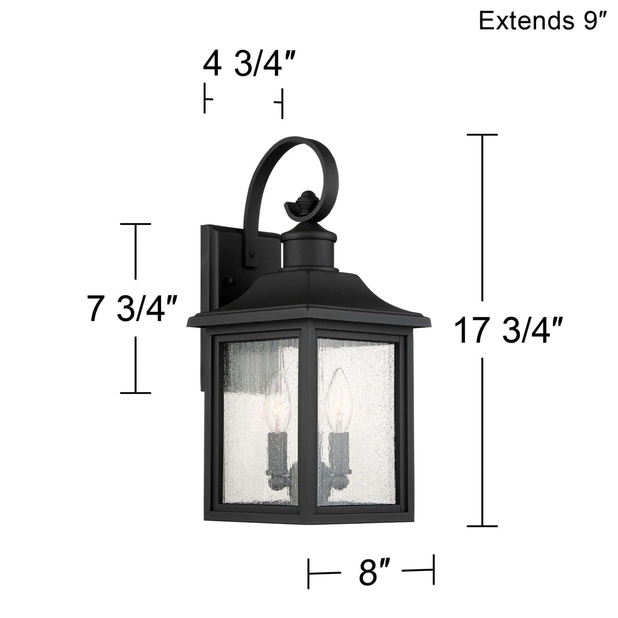 John Timberland Moray Bay 17 3/4" High Black 3-Light Outdoor Wall Light