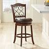 Hillsdale Newton 26" Brown Faux Leather and Wood Swivel Counter Stool
