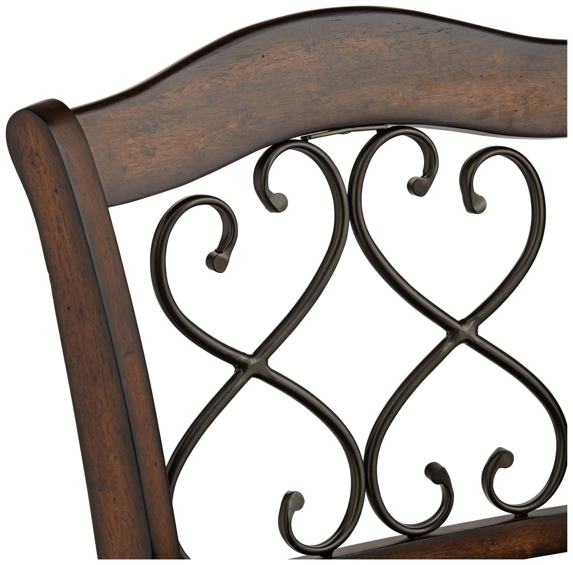 Hillsdale Newton 26" Brown Faux Leather and Wood Swivel Counter Stool