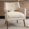 Madison Park Nicoli Cream Houndstooth Fabric Tufted Accent Chair