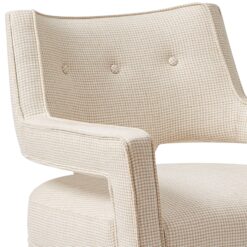 Madison Park Nicoli Cream Houndstooth Fabric Tufted Accent Chair