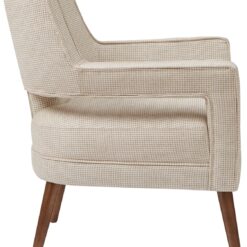 Madison Park Nicoli Cream Houndstooth Fabric Tufted Accent Chair
