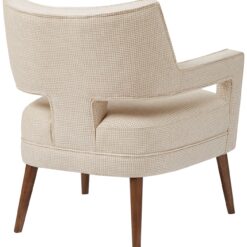 Madison Park Nicoli Cream Houndstooth Fabric Tufted Accent Chair