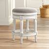 55 Downing Street Oliver 26" Pewter Fabric Vintage Gray Swivel Counter Stool