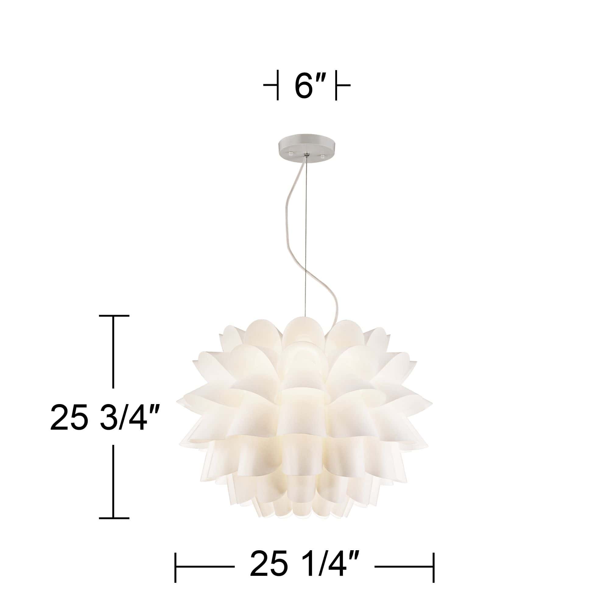 Possini Euro 25 1/4" Wide Modern White Flower Pendant Chandelier