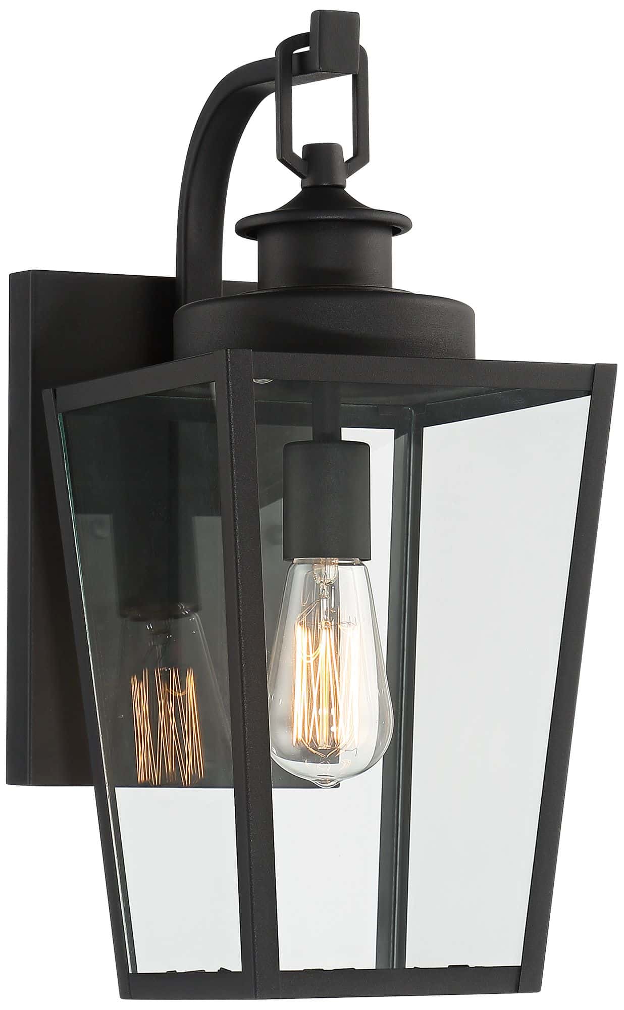 Possini Euro Ackerly 17 1/4" High Textured Black Outdoor Wall Light