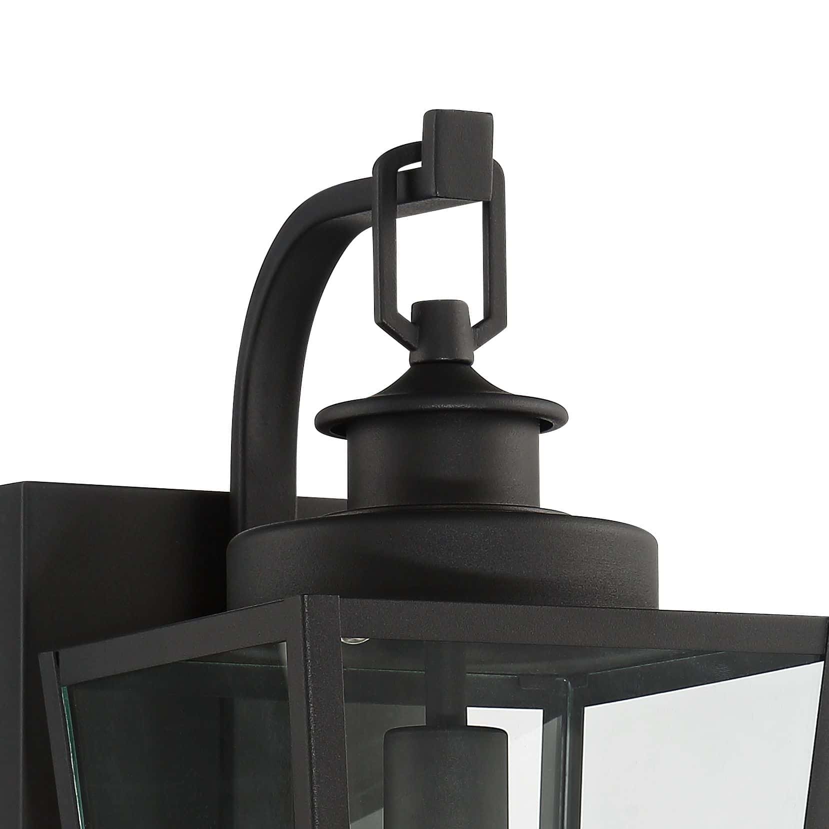 Possini Euro Ackerly 17 1/4" High Textured Black Outdoor Wall Light