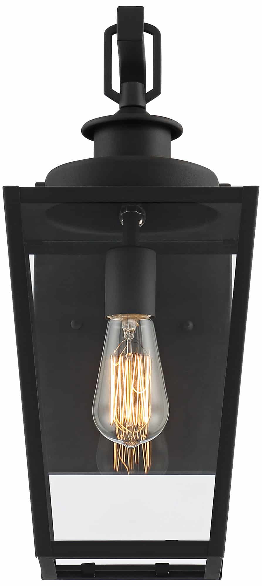 Possini Euro Ackerly 17 1/4" High Textured Black Outdoor Wall Light