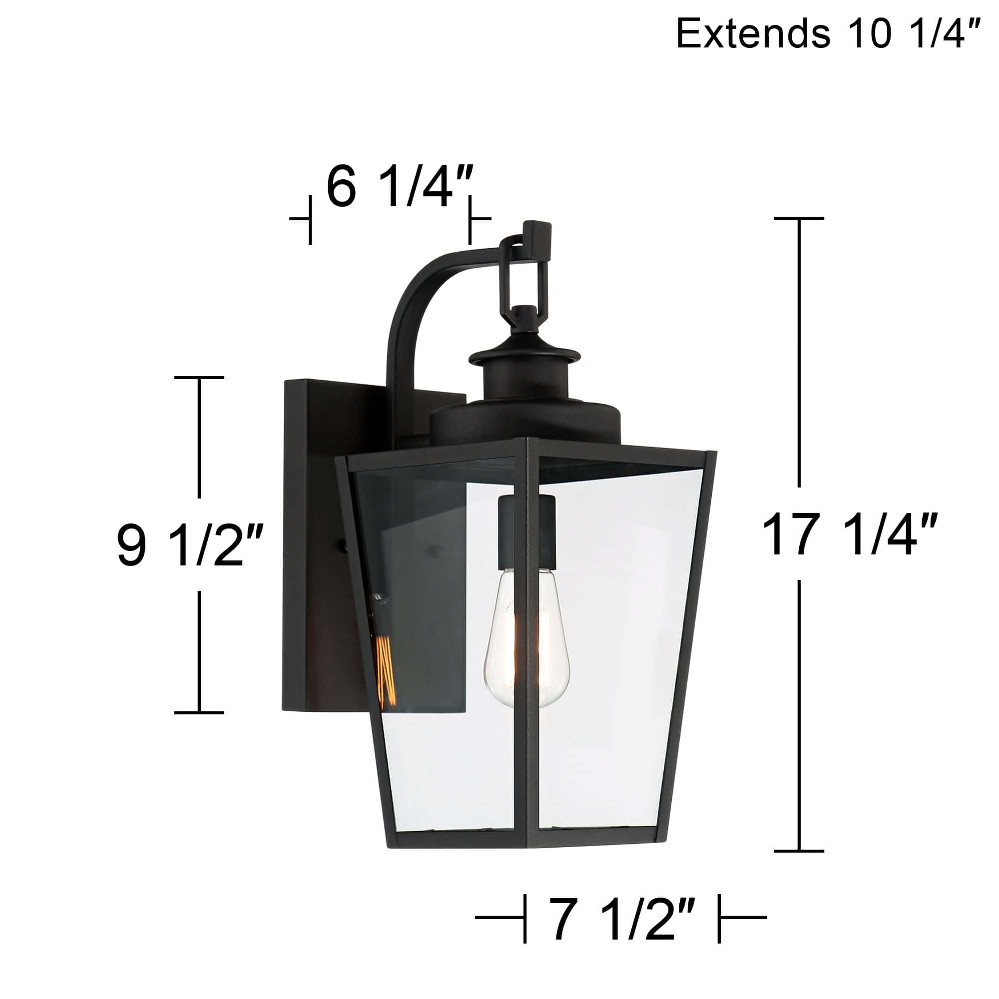 Possini Euro Ackerly 17 1/4" High Textured Black Outdoor Wall Light