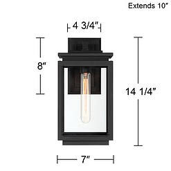 Possini Euro Atkins 14 1/4" High Die Cast Matte Black Outdoor Light