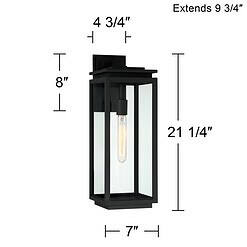 Possini Euro Atkins 21 1/4" High Die Cast Matte Black Outdoor Light