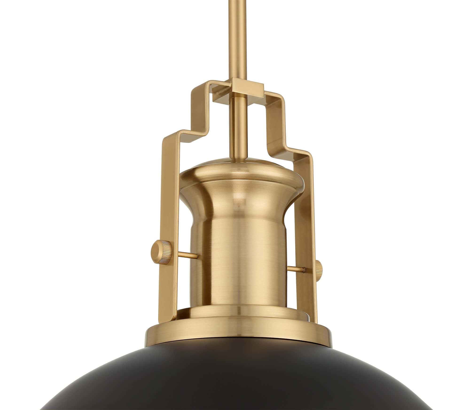 Possini Euro Design Posey 13" Wide Black and Gold Dome Pendant Light