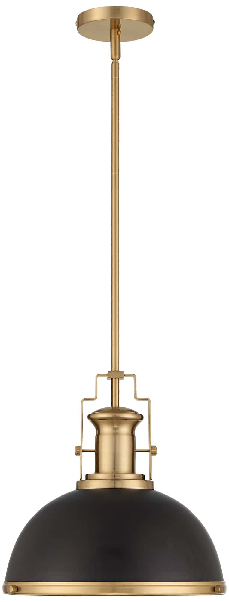 Possini Euro Design Posey 13" Wide Black and Gold Dome Pendant Light