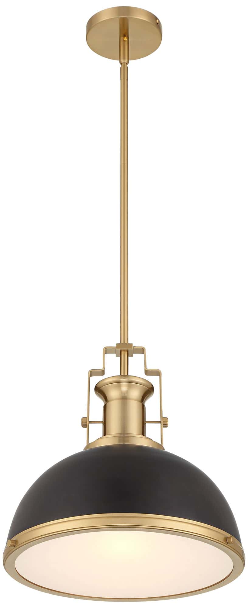 Possini Euro Design Posey 13" Wide Black and Gold Dome Pendant Light