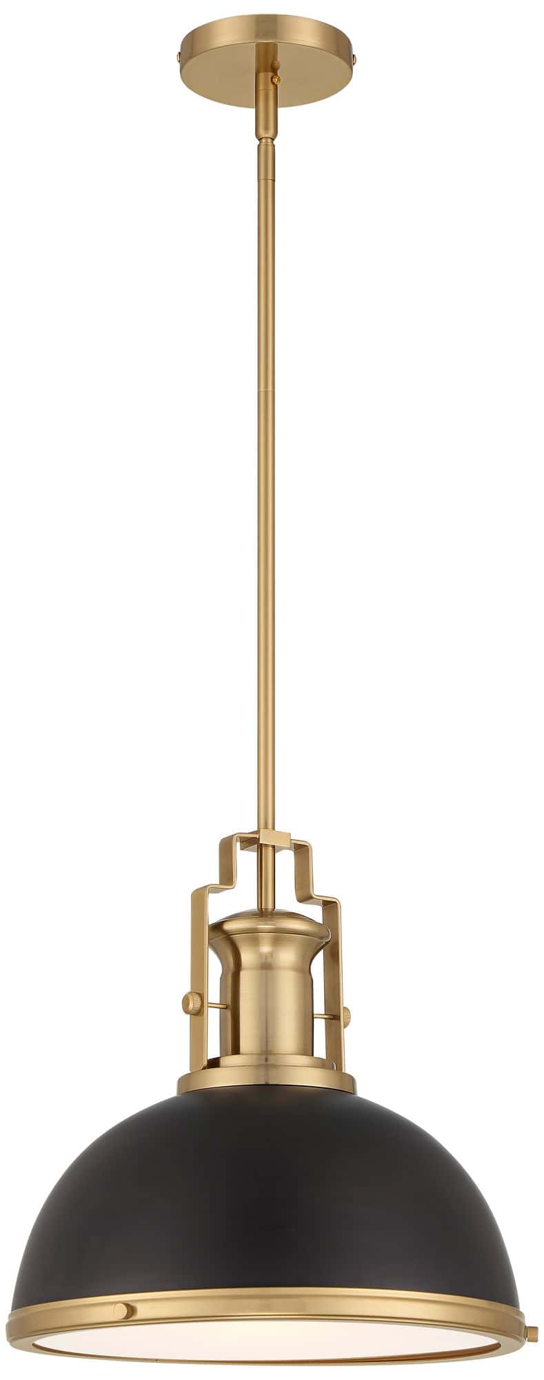Possini Euro Design Posey 13" Wide Black and Gold Dome Pendant Light