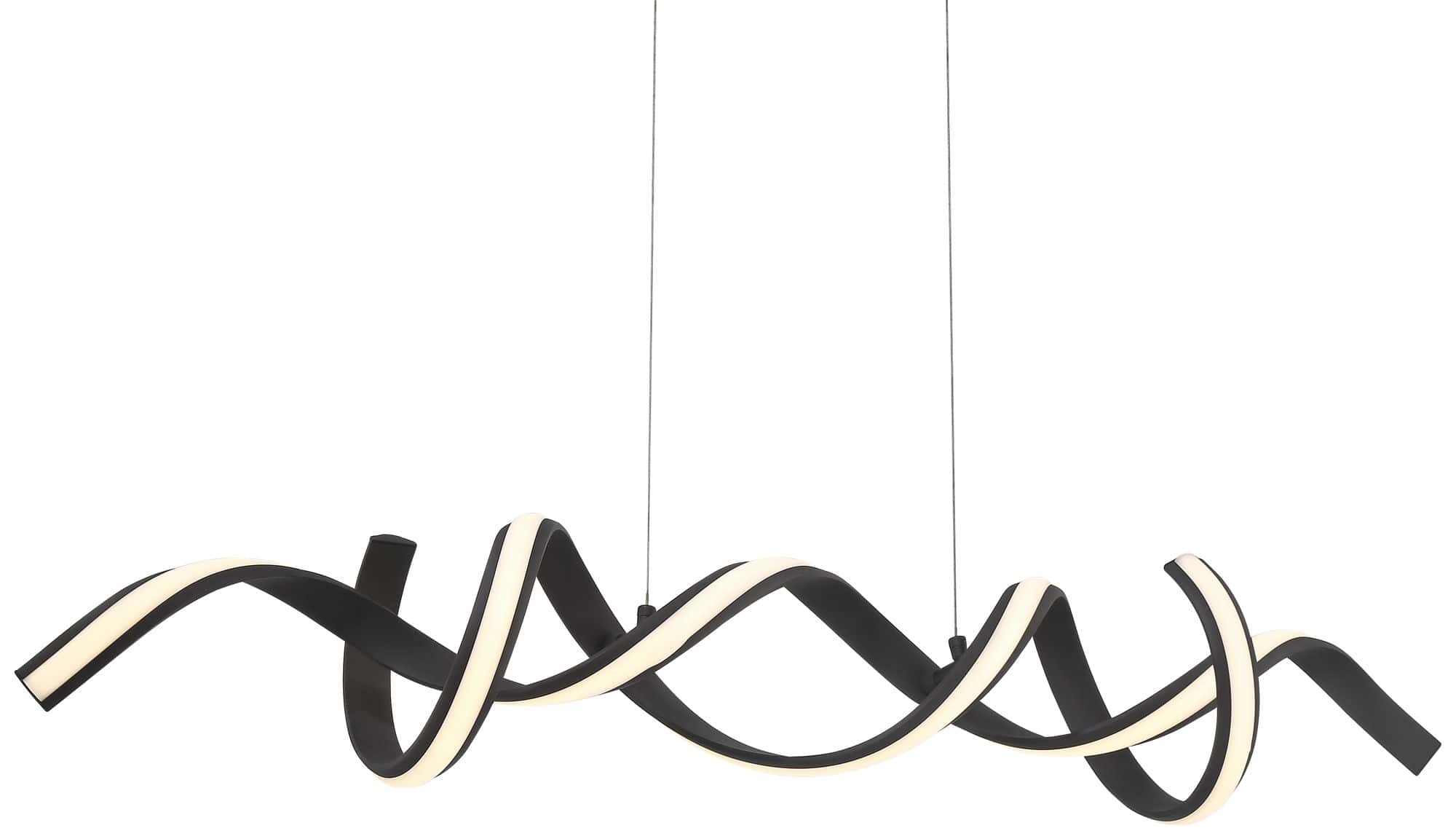Possini Euro Helix 46" Sand Black Modern LED Spiral Island Pendant
