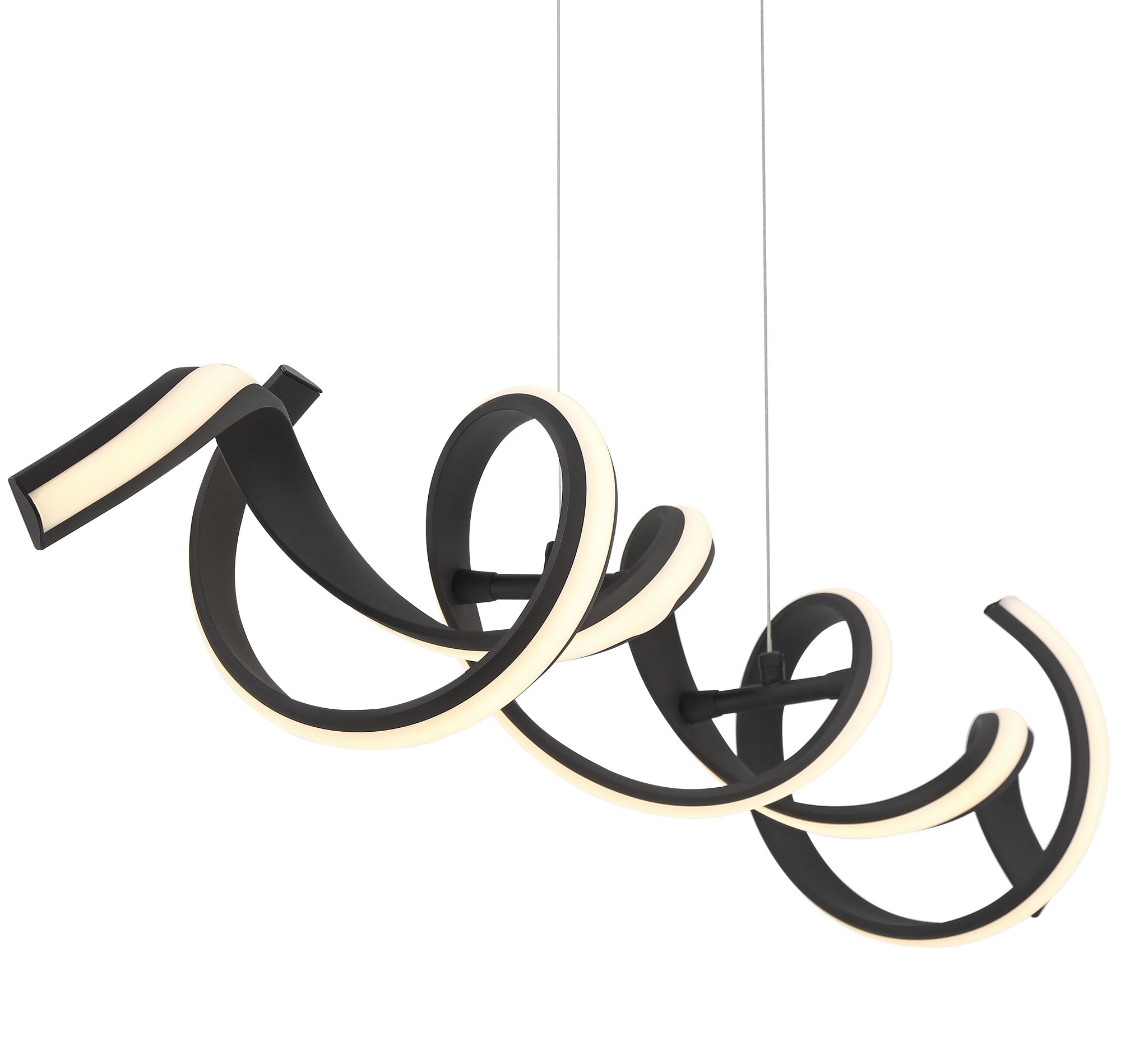 Possini Euro Helix 46" Sand Black Modern LED Spiral Island Pendant
