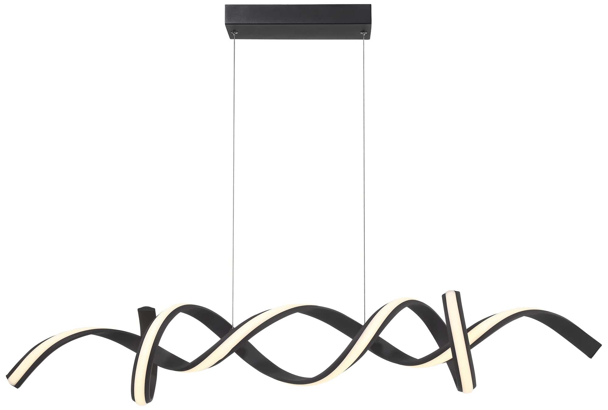Possini Euro Helix 46" Sand Black Modern LED Spiral Island Pendant