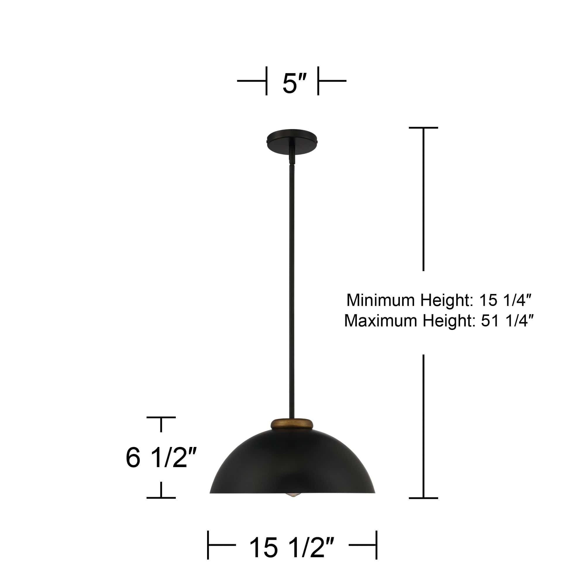 Possini Euro Janie 15 1/2" Wide Black and Gold Dome Pendant Light