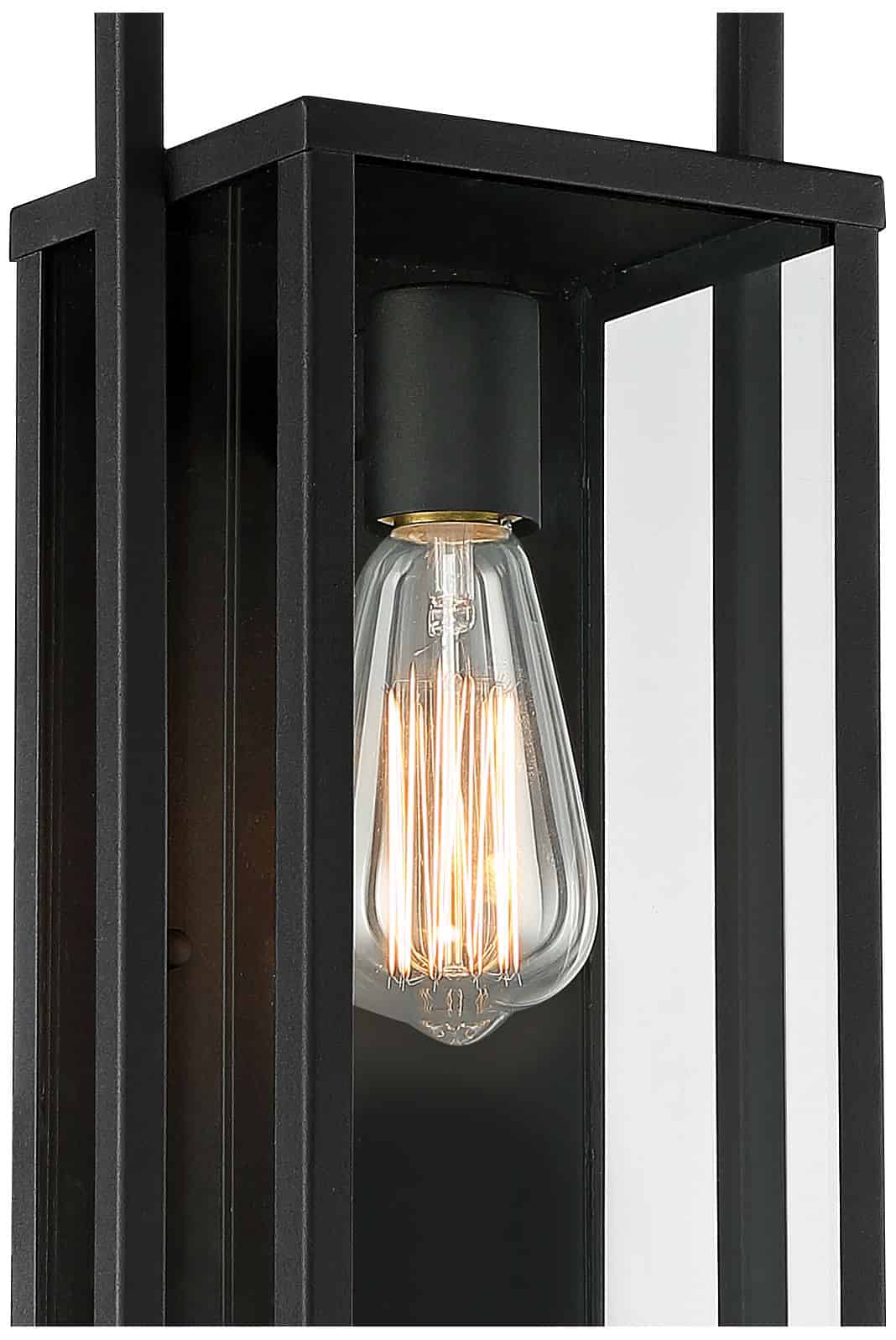 Possini Euro Jericho 19" High Black Modern Outdoor Wall Light