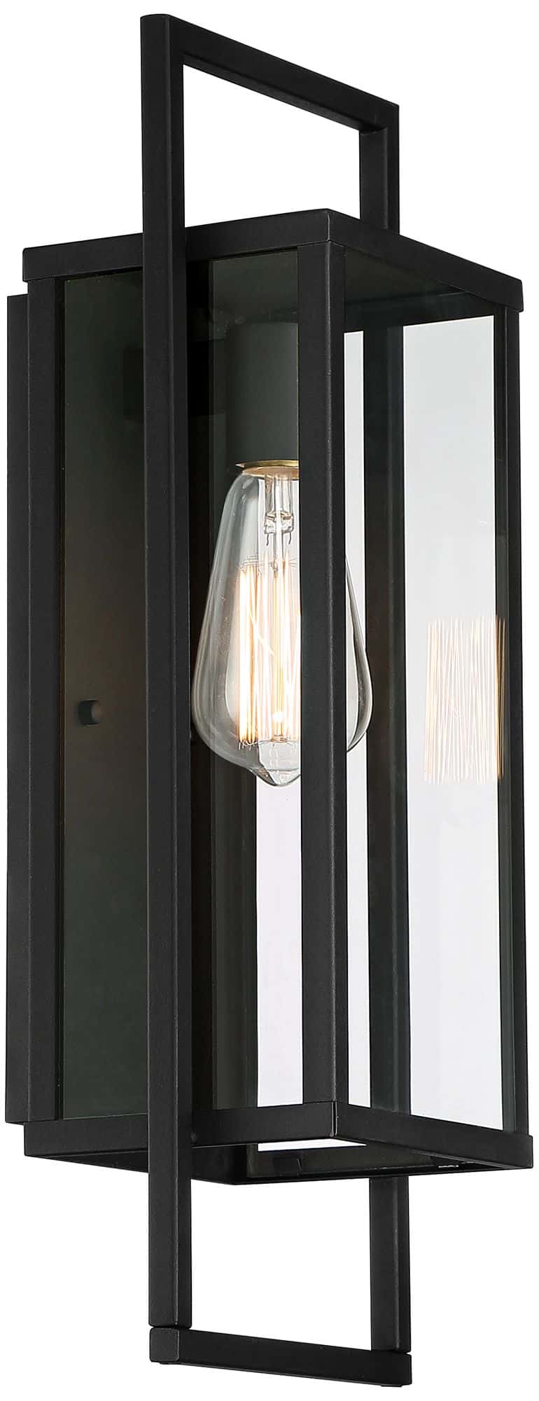Possini Euro Jericho 19" High Black Modern Outdoor Wall Light