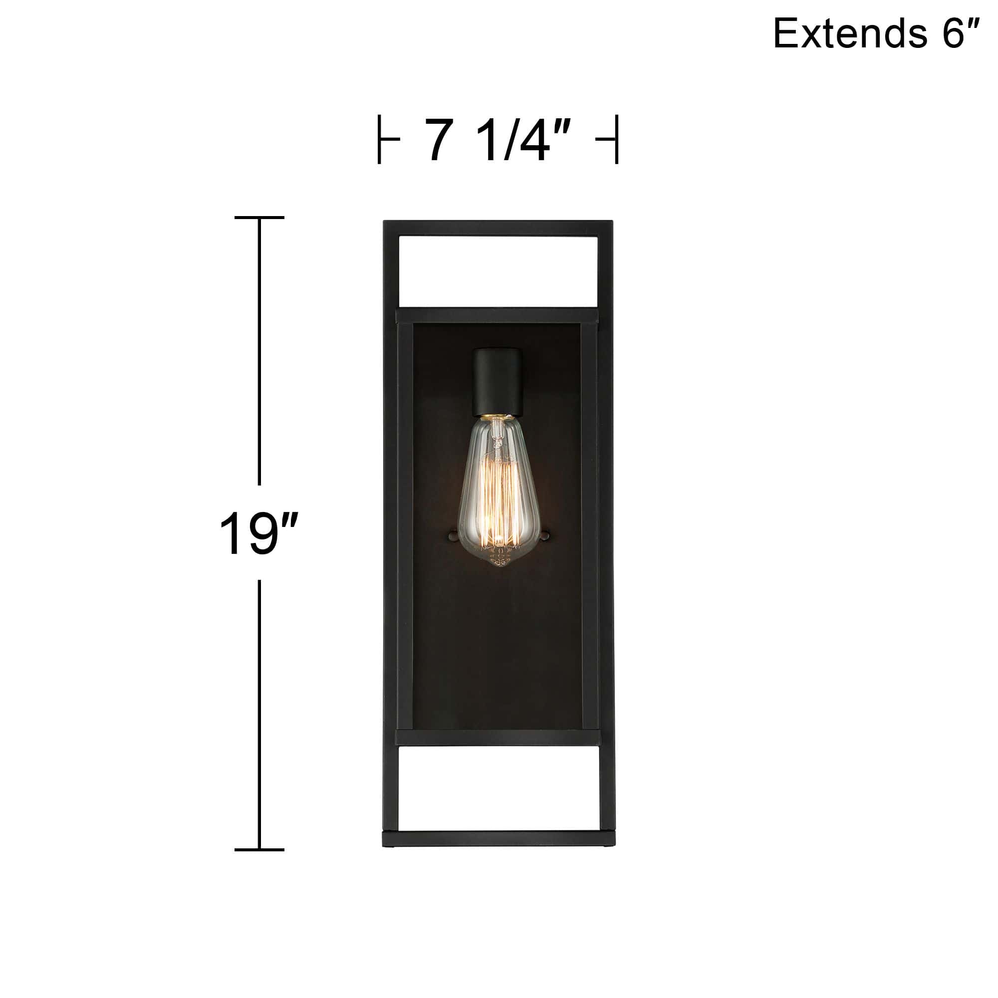 Possini Euro Jericho 19" High Black Modern Outdoor Wall Light