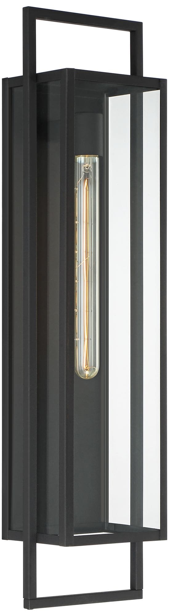Possini Euro Jericho 28" High Black Modern Outdoor Wall Light