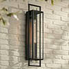 Possini Euro Jericho 28" High Black Modern Outdoor Wall Light