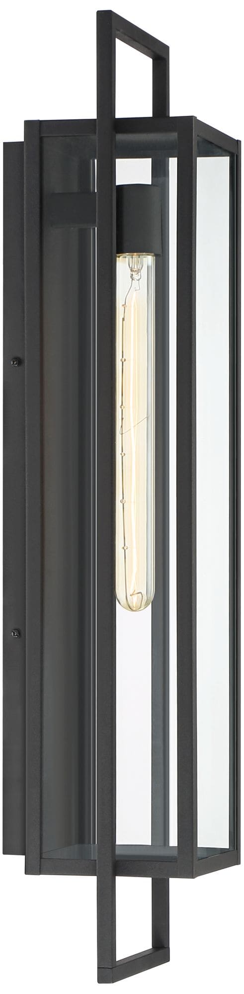 Possini Euro Jericho 28" High Black Modern Outdoor Wall Light
