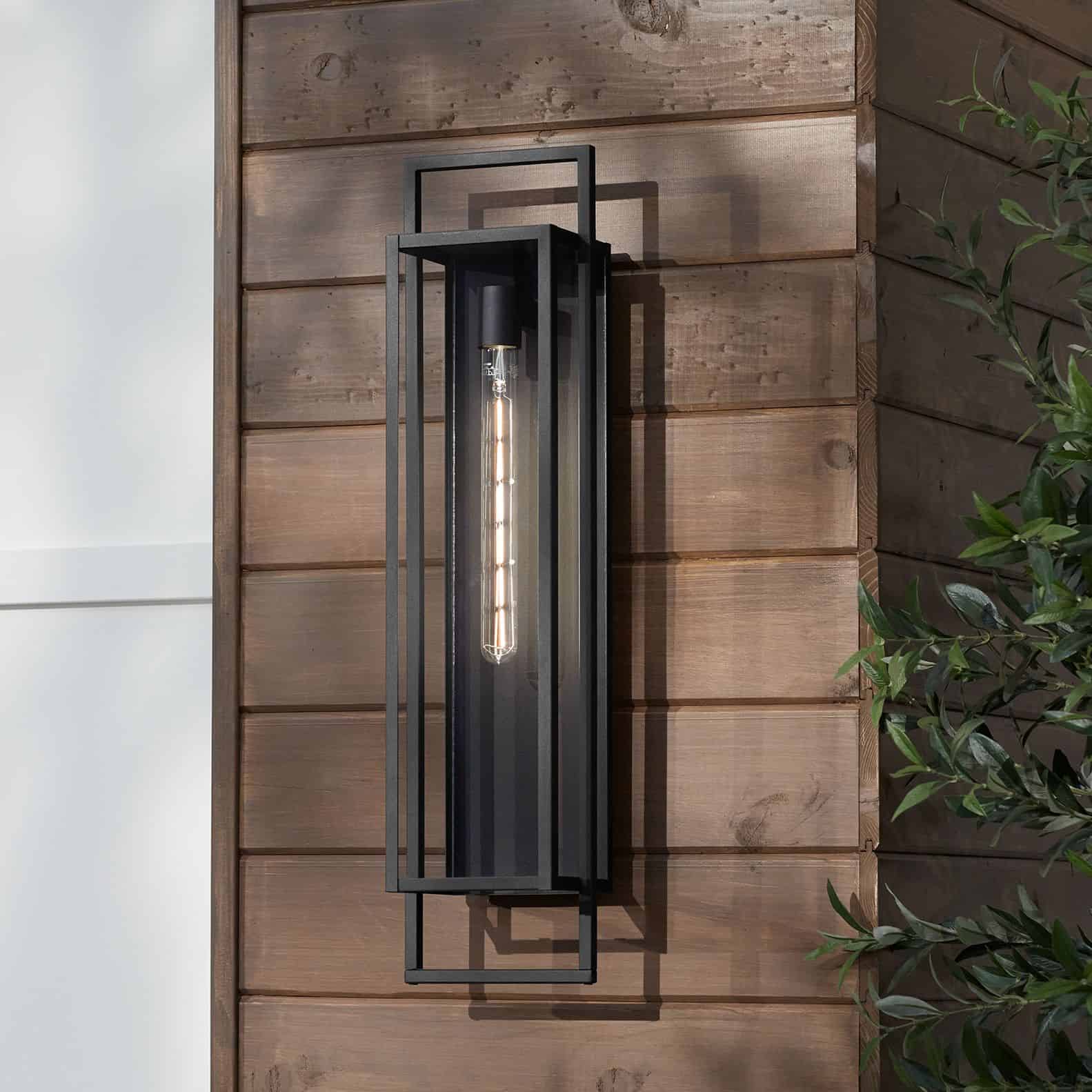 Possini Euro Jericho 28" High Black Modern Outdoor Wall Light