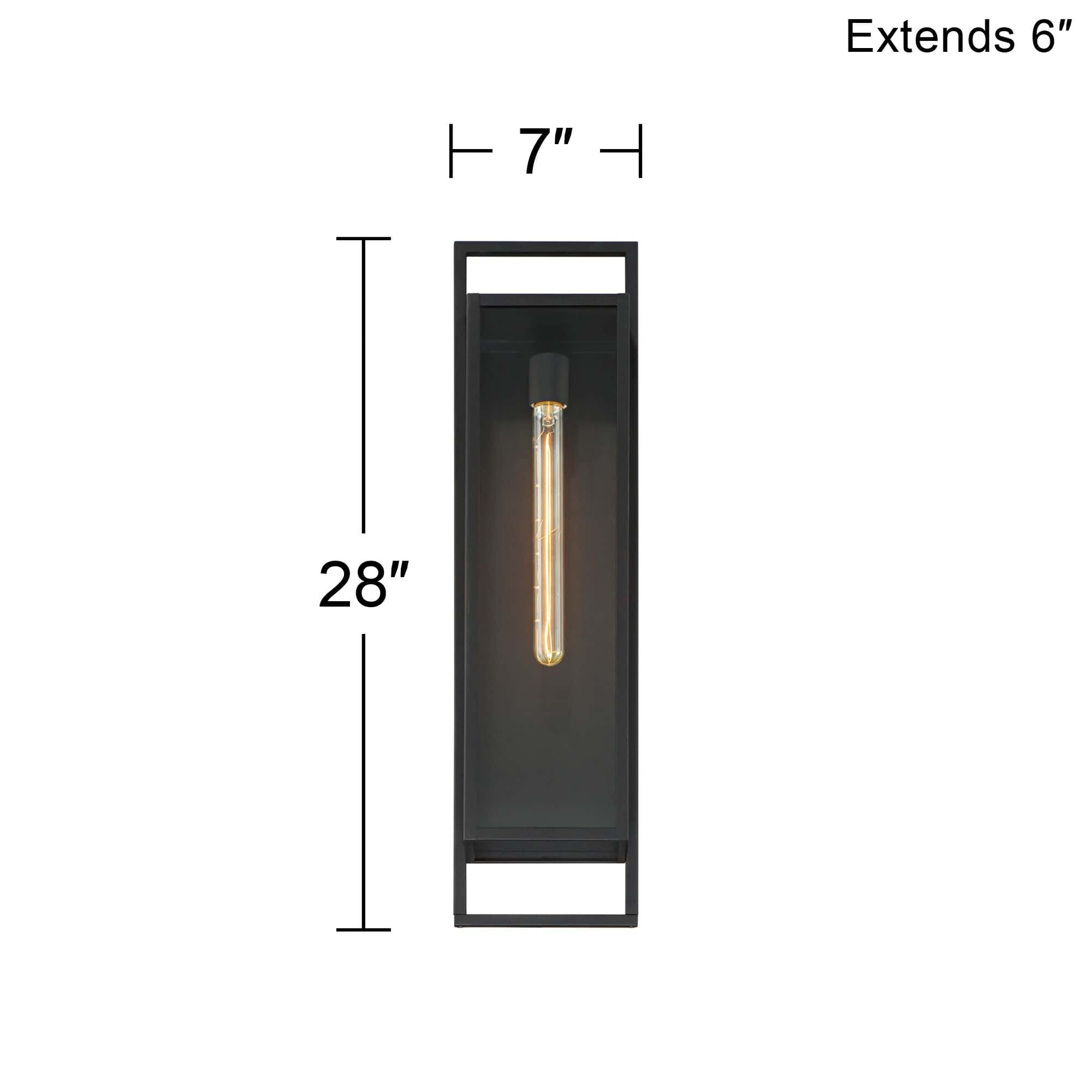 Possini Euro Jericho 28" High Black Modern Outdoor Wall Light