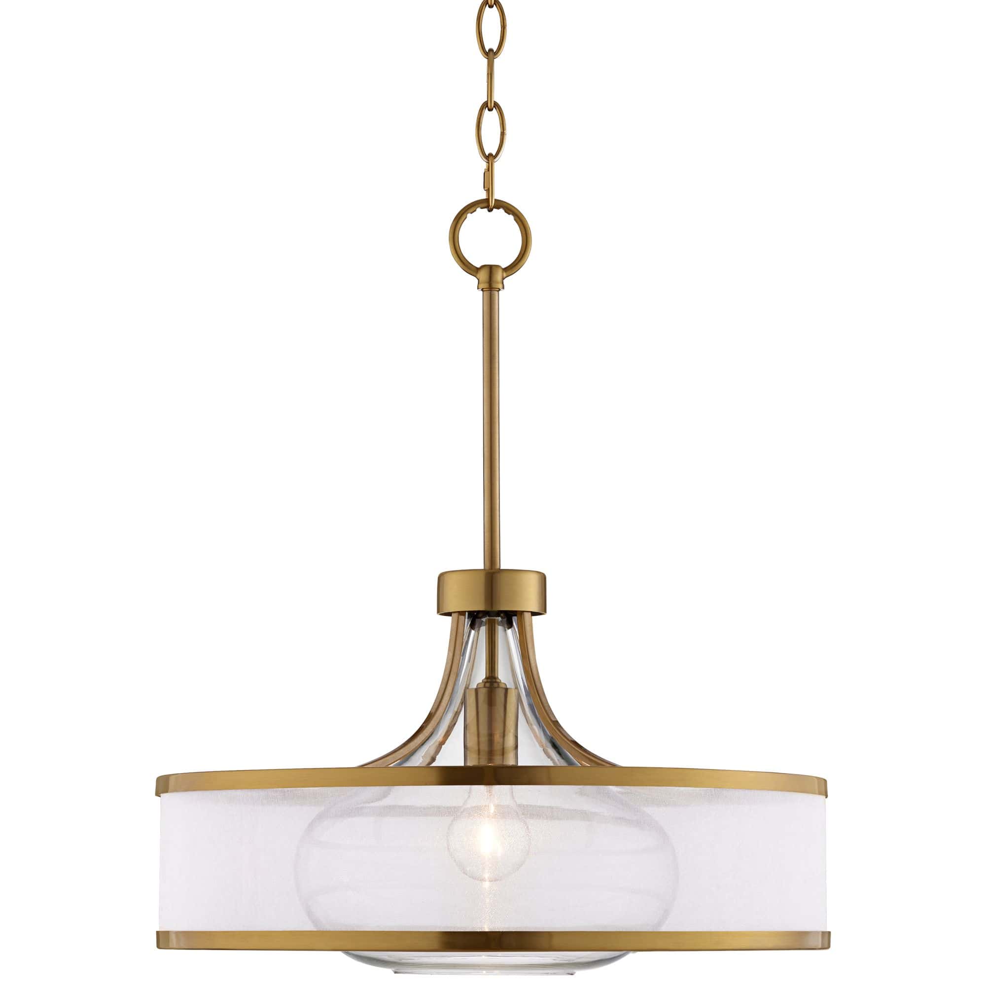 Possini Euro Layne 19" Wide Warm Antique Brass Pendant Light