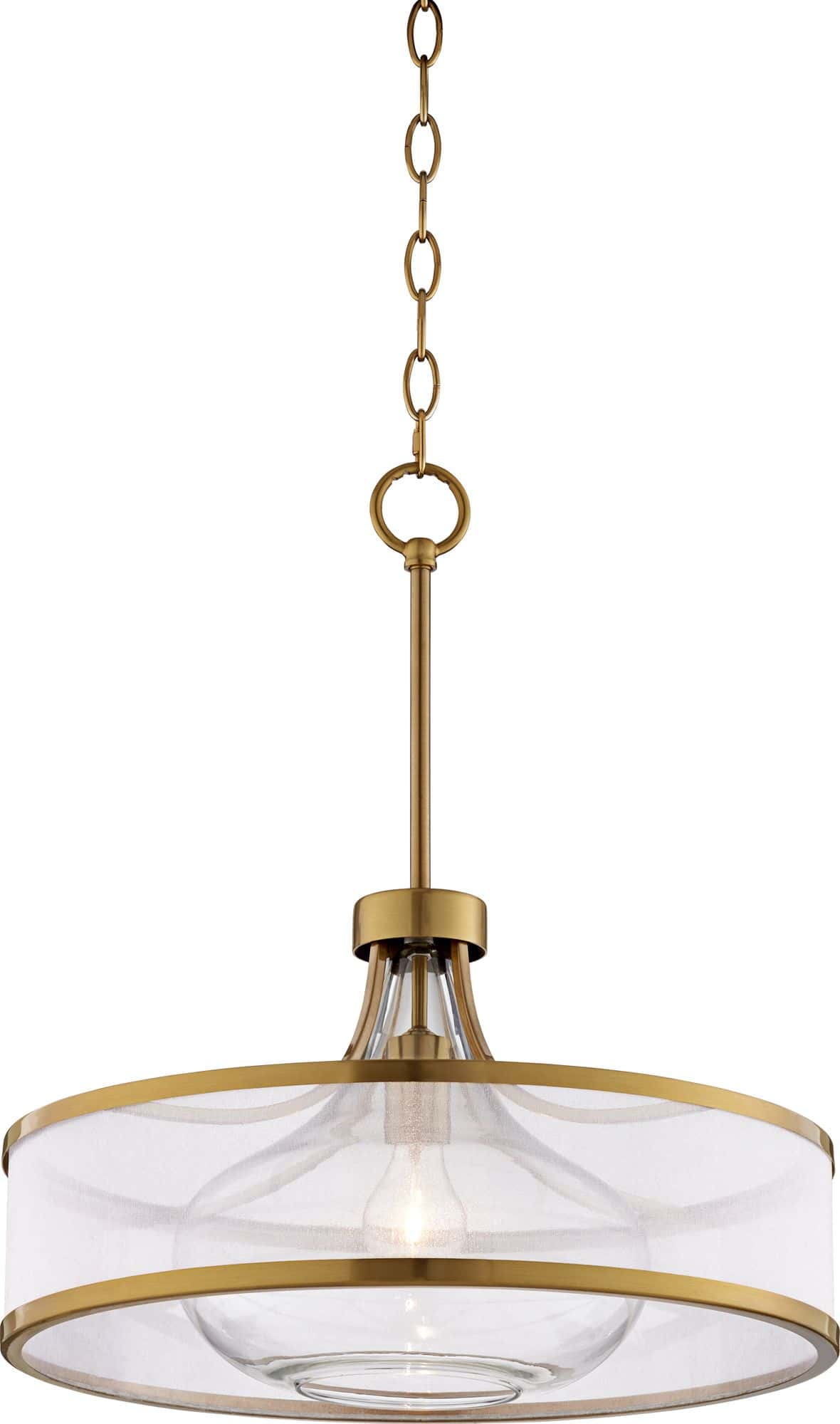 Possini Euro Layne 19" Wide Warm Antique Brass Pendant Light