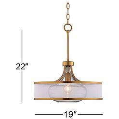 Possini Euro Layne 19" Wide Warm Antique Brass Pendant Light