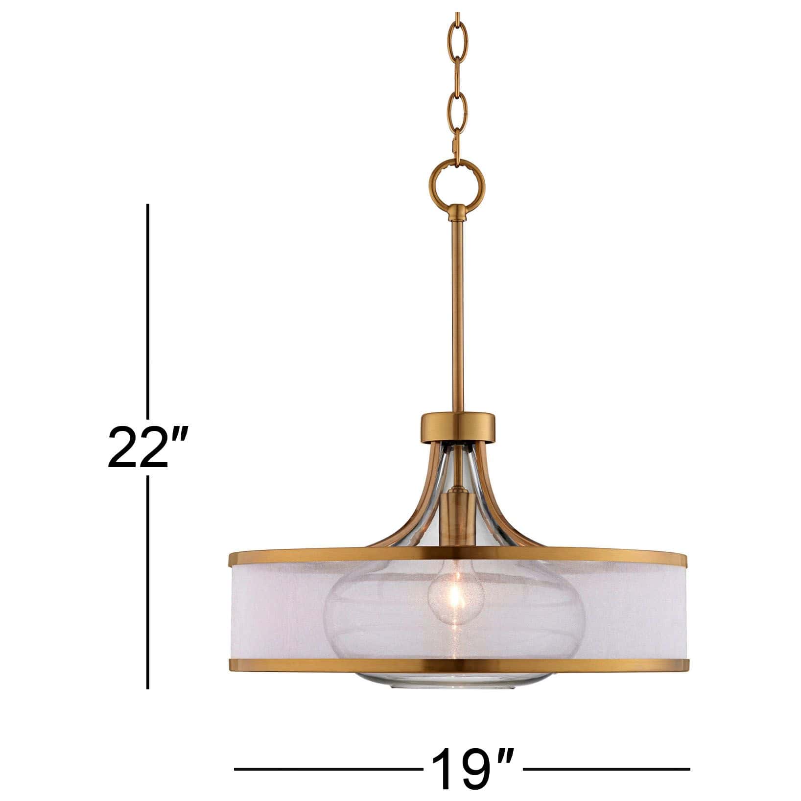 Possini Euro Layne 19" Wide Warm Antique Brass Pendant Light