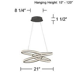 Possini Euro London 21" Wide Sand Gray LED Spiral Pendant Light