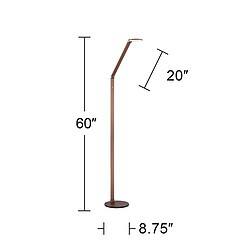 Possini Euro Magnum Adjustable Height French Bronze Task LED Floor Lamp