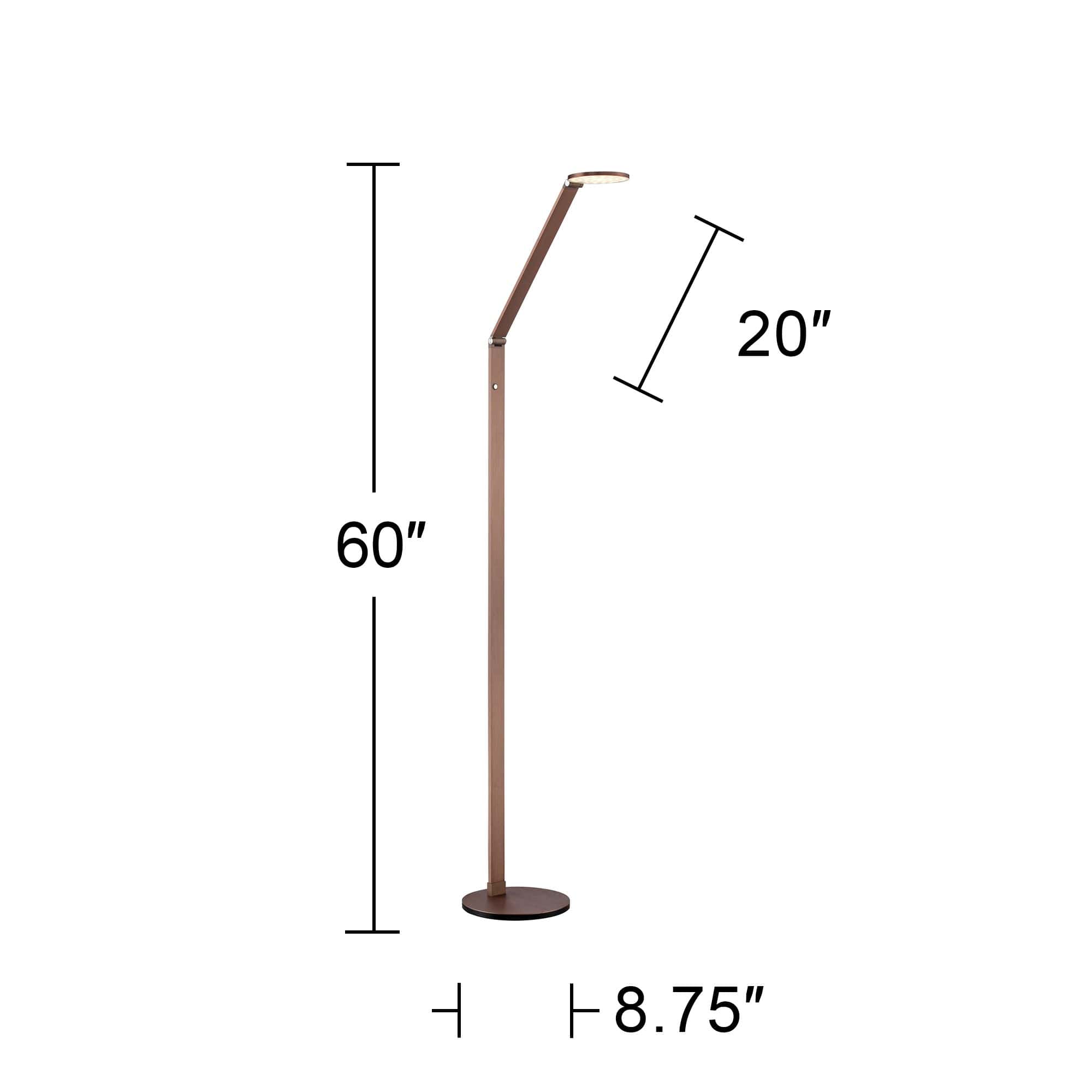Possini Euro Magnum Adjustable Height French Bronze Task LED Floor Lamp