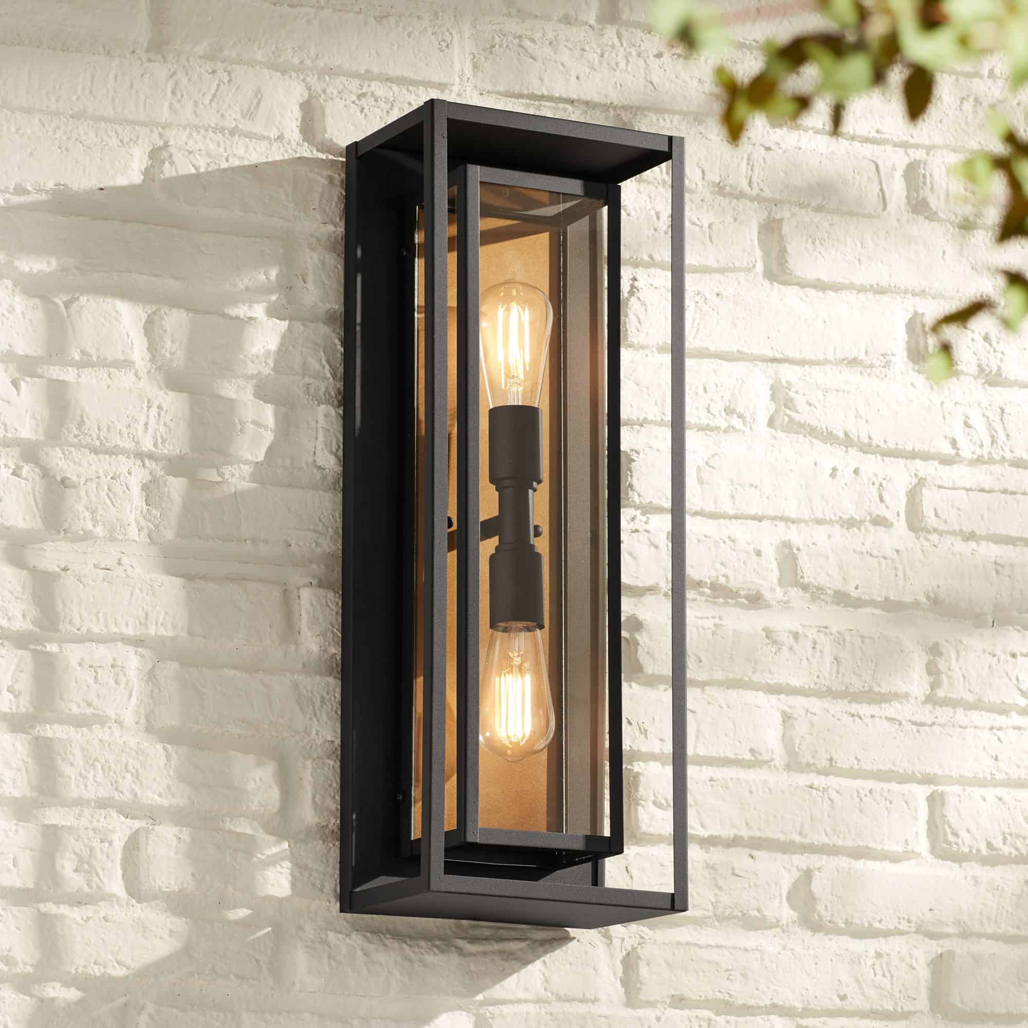 Possini Euro Metropolis 22" High Black and Gold Outdoor Wall Light