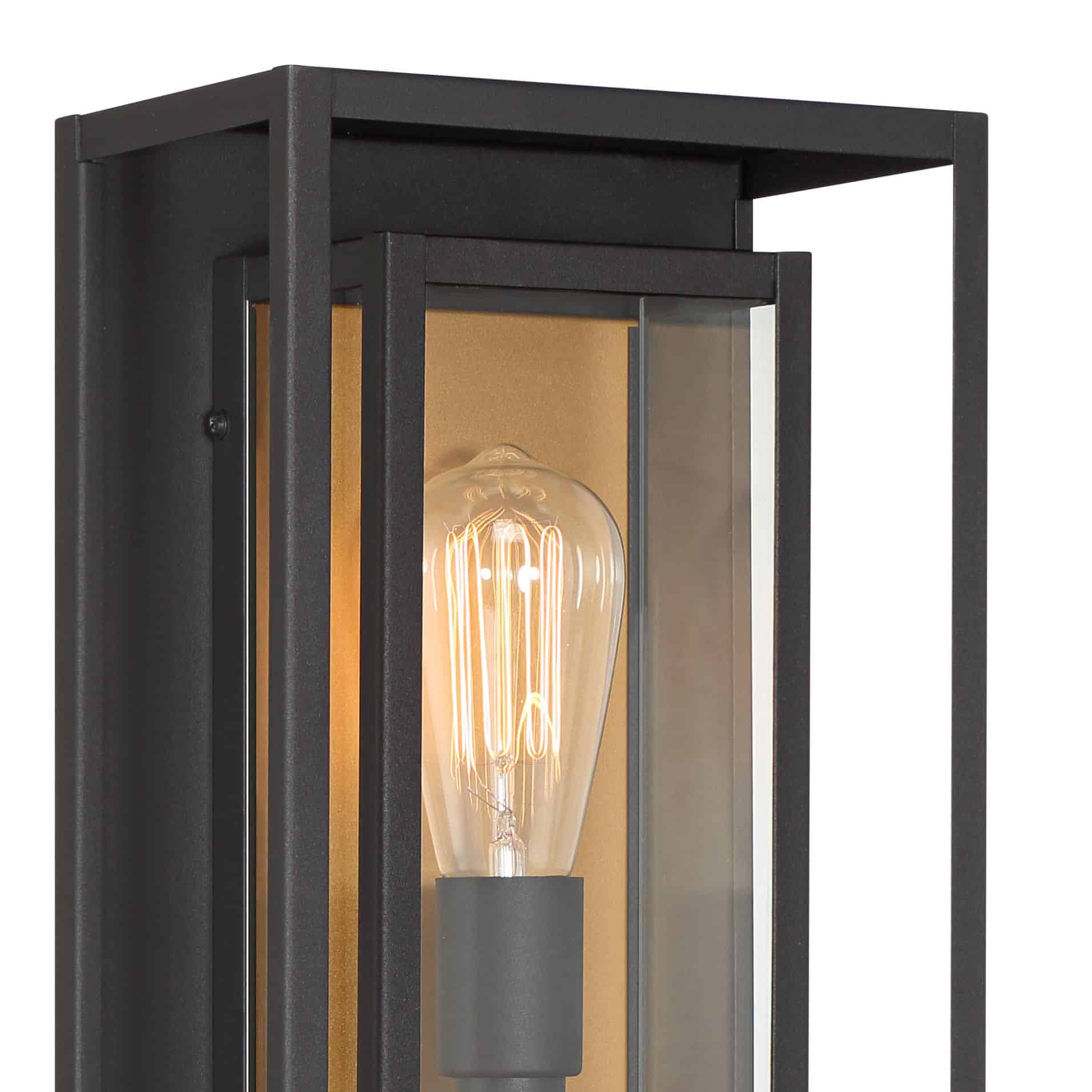 Possini Euro Metropolis 22" High Black and Gold Outdoor Wall Light