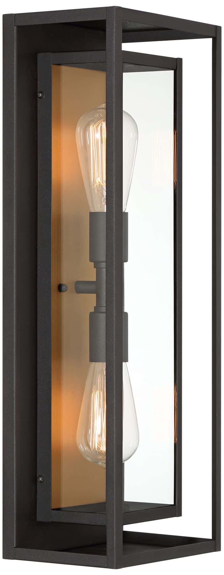 Possini Euro Metropolis 22" High Black and Gold Outdoor Wall Light