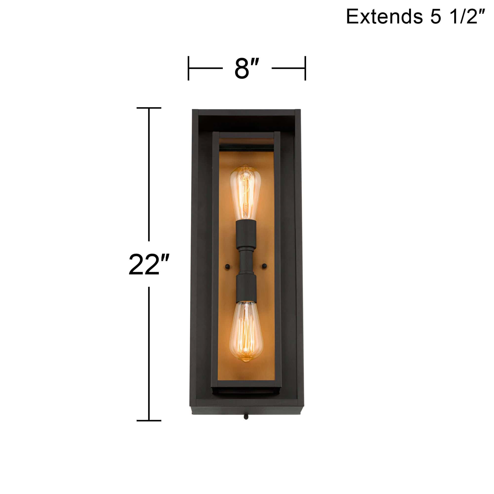 Possini Euro Metropolis 22" High Black and Gold Outdoor Wall Light